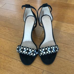 Tory Burch black party heels with gems - size 7